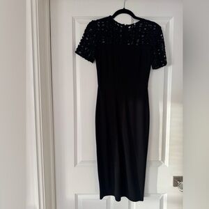Jason Wu Black Lace-Yoke Midi Dress